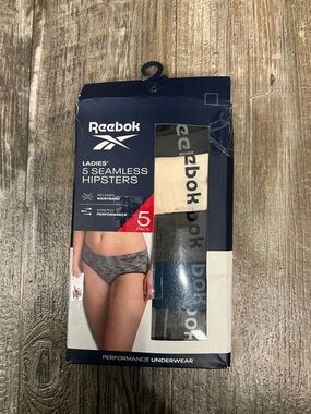 Reebok Ladies 5-Pack Seamless Hipsters - Black, Gray, Cream